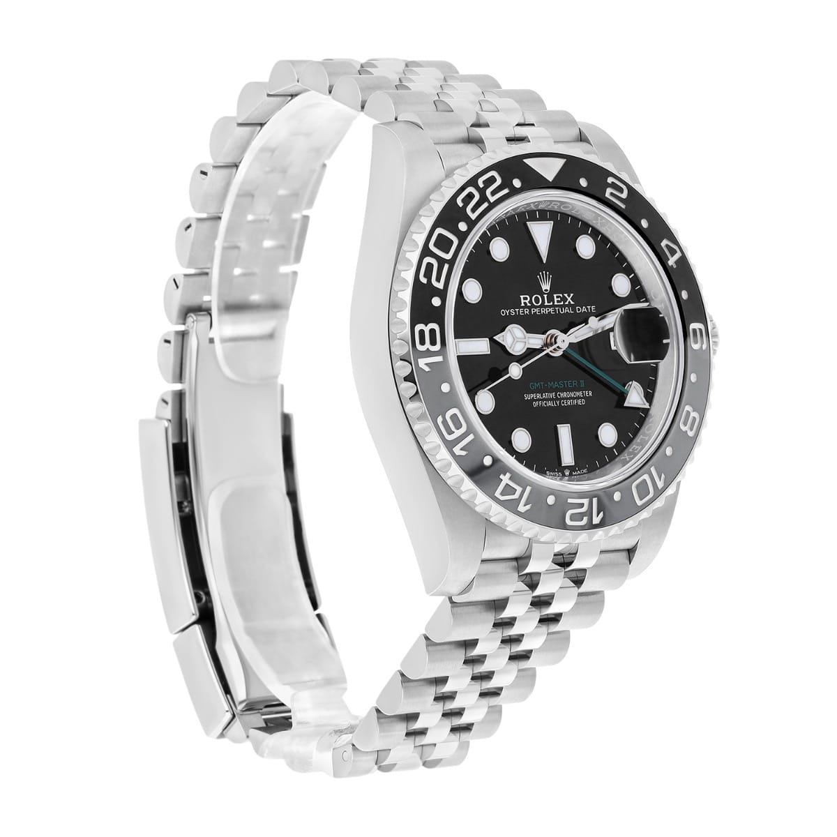 Rolex GMT-Master II 40mm 126710GRNR-0003 Jubilee Stainless Steel Watch Black Dial 2024