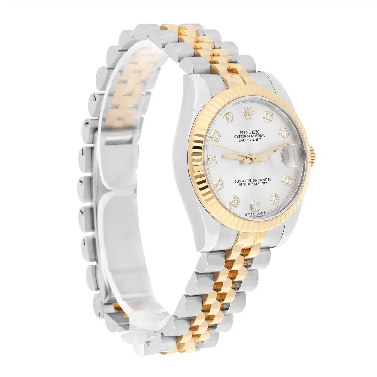 Rolex Datejust 31mm Yellow Gold/Steel Ladies Watch Silver Diamond Dial 178273-0015 - 2017 – image 6