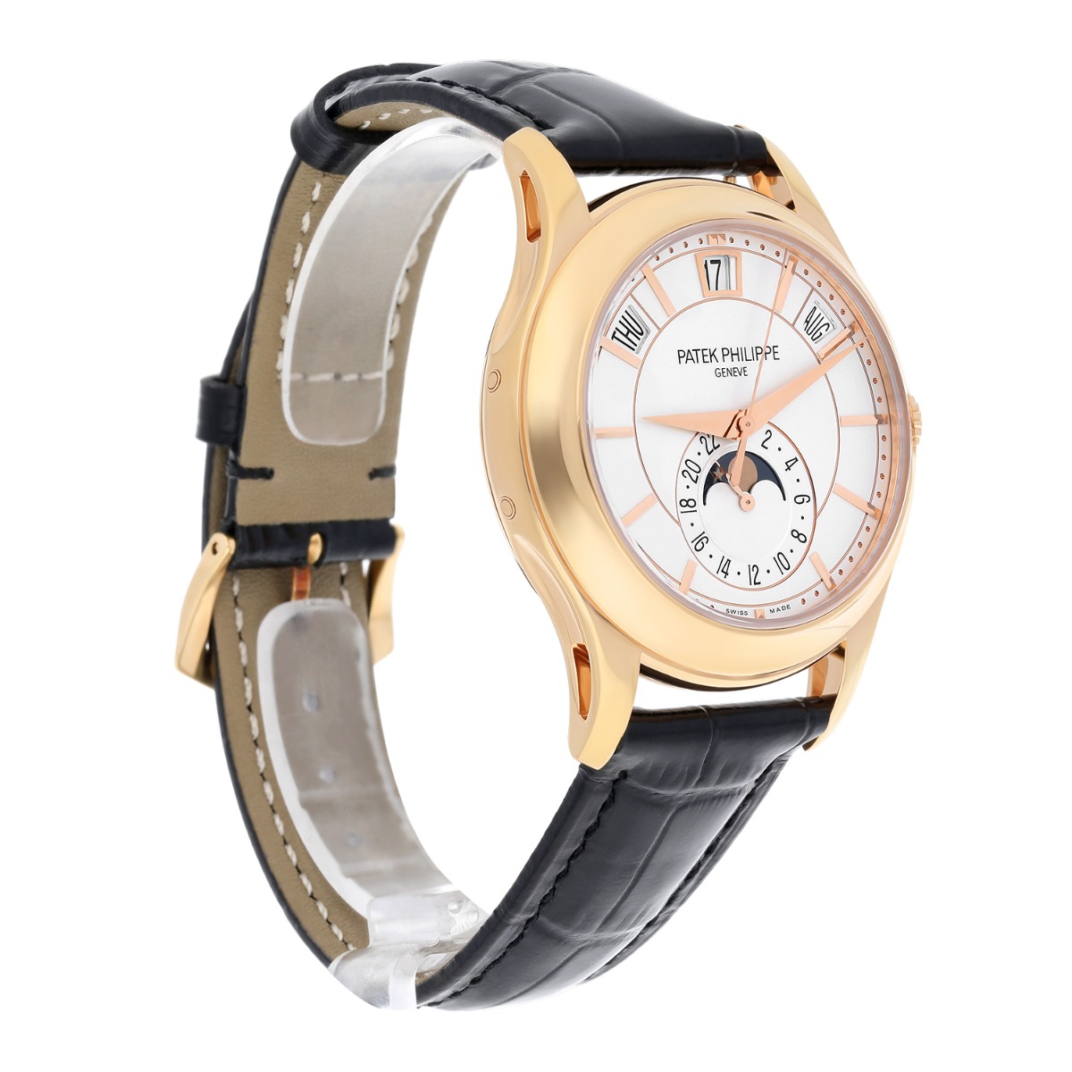 Patek Philippe Complications 5205R-001 Rose Gold Silver Dial Mens Watch Complete