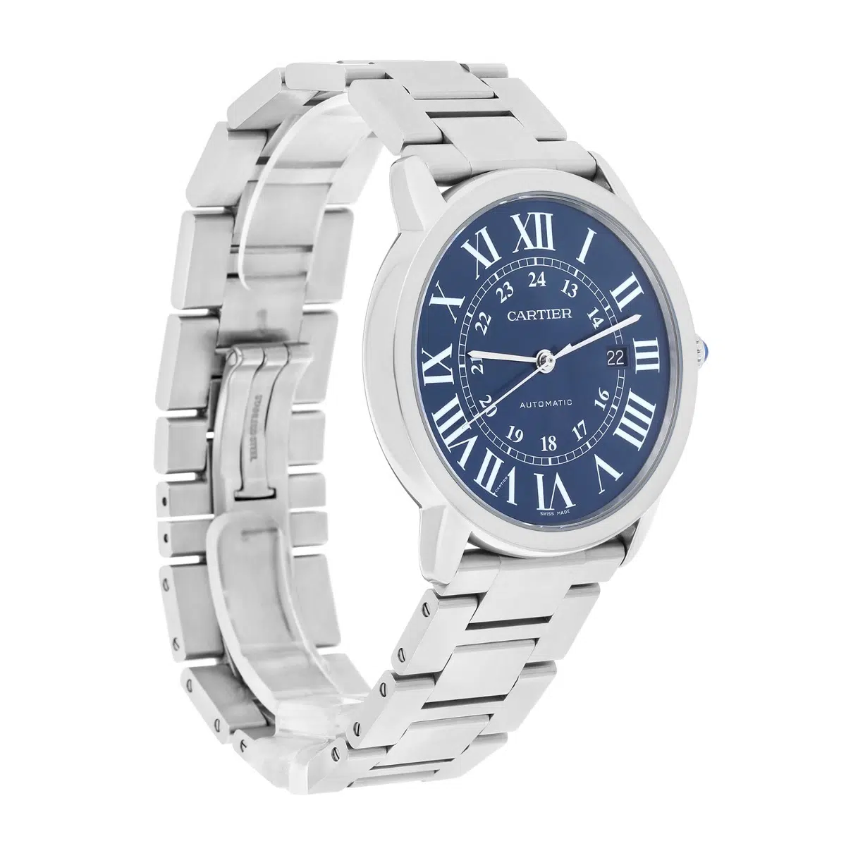Cartier Ronde Solo XL Blue Dial Automatic Steel Mens Watch WSRN0023 Papers – image 4