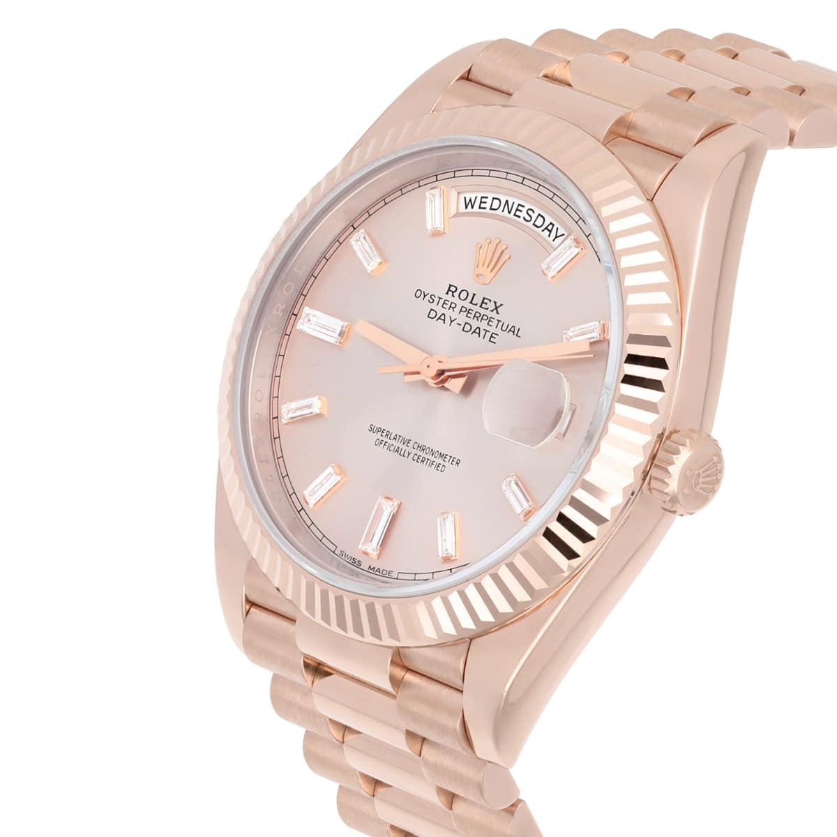 Rolex Day-Date 228235-0004 40mm Everose Gold Watch Sundust Diamond Dial
