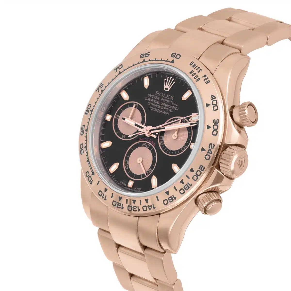 Rolex Cosmograph Daytona 116505-0008 Black Dial Pink Subdials 18K Rose Gold Complete – image 3