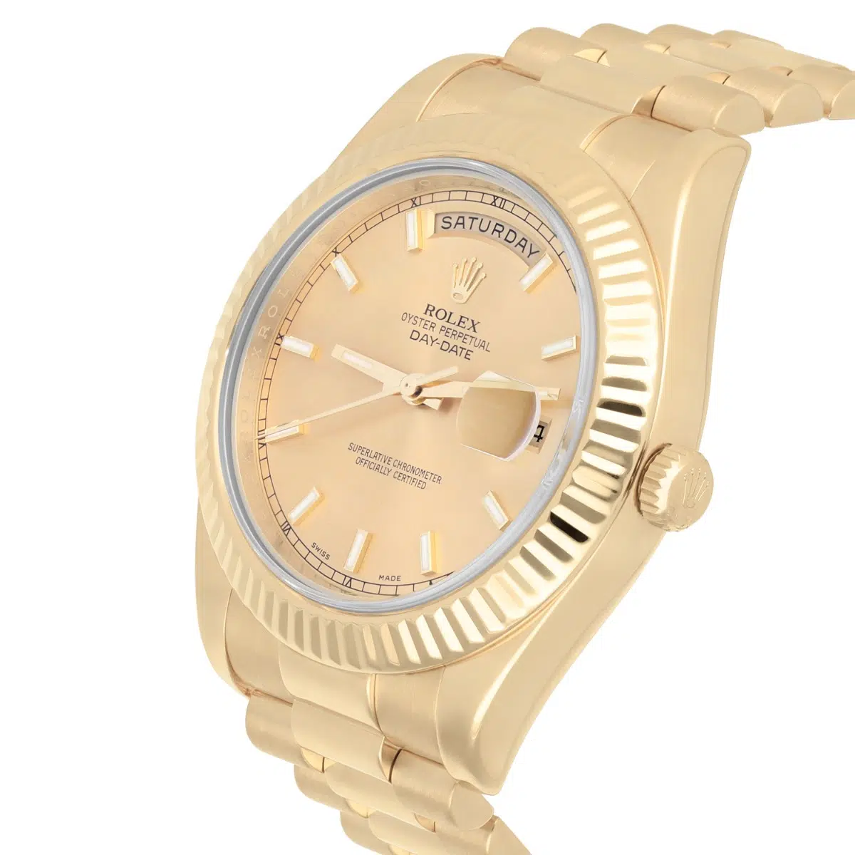 Rolex Day-Date II 41mm 218238 Champagne Index Dial Presidential Watch – image 5
