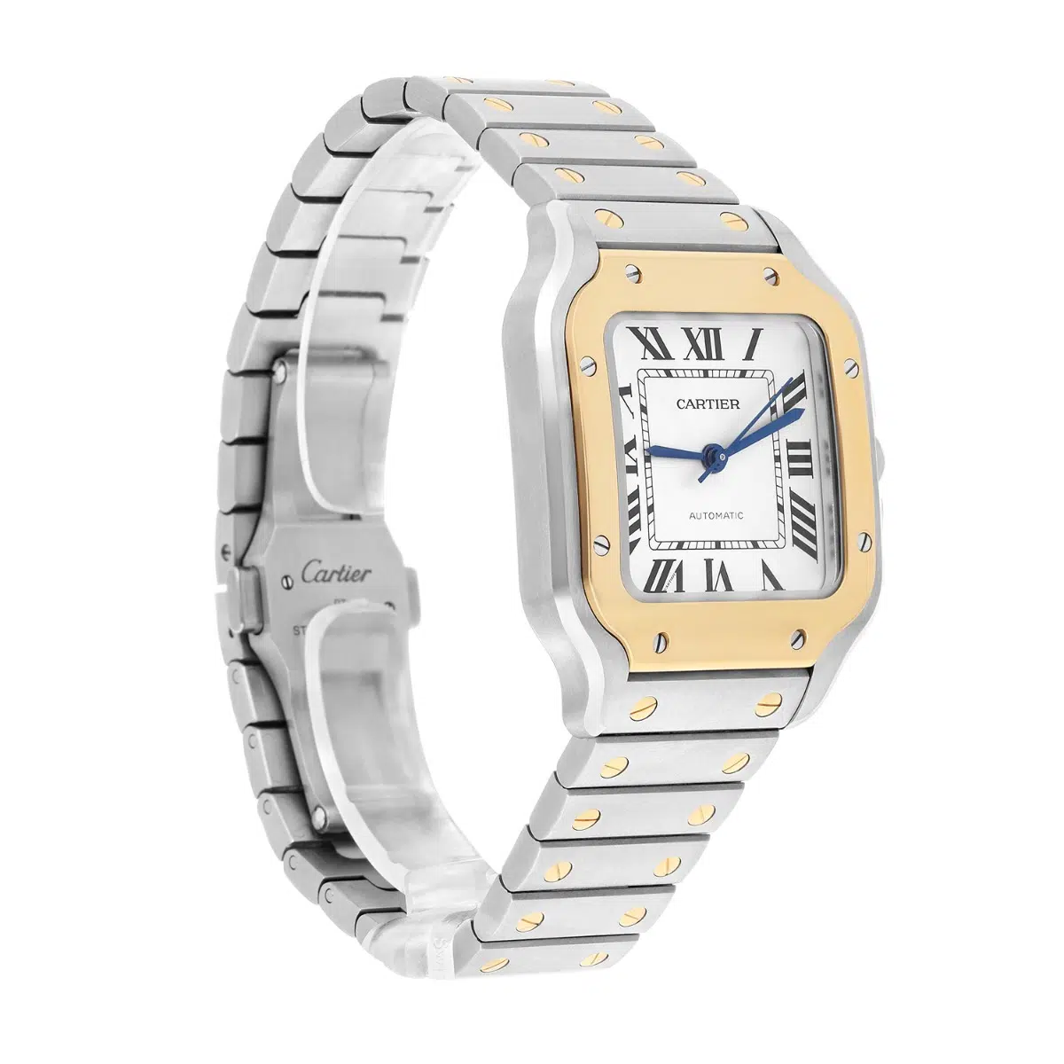 Cartier Santos W2SA0016  35mm Roman Dial Mid-Size Two Tone Yellow Gold Automatic Watch – image 3