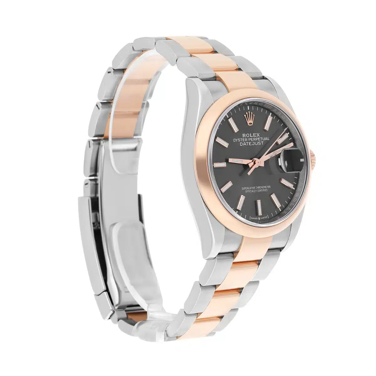 Rolex Datejust 126201 36mm Rose Gold/Steel Dark Rhodium Index Dial, Domed Bezel Oyster - 2024 – image 4