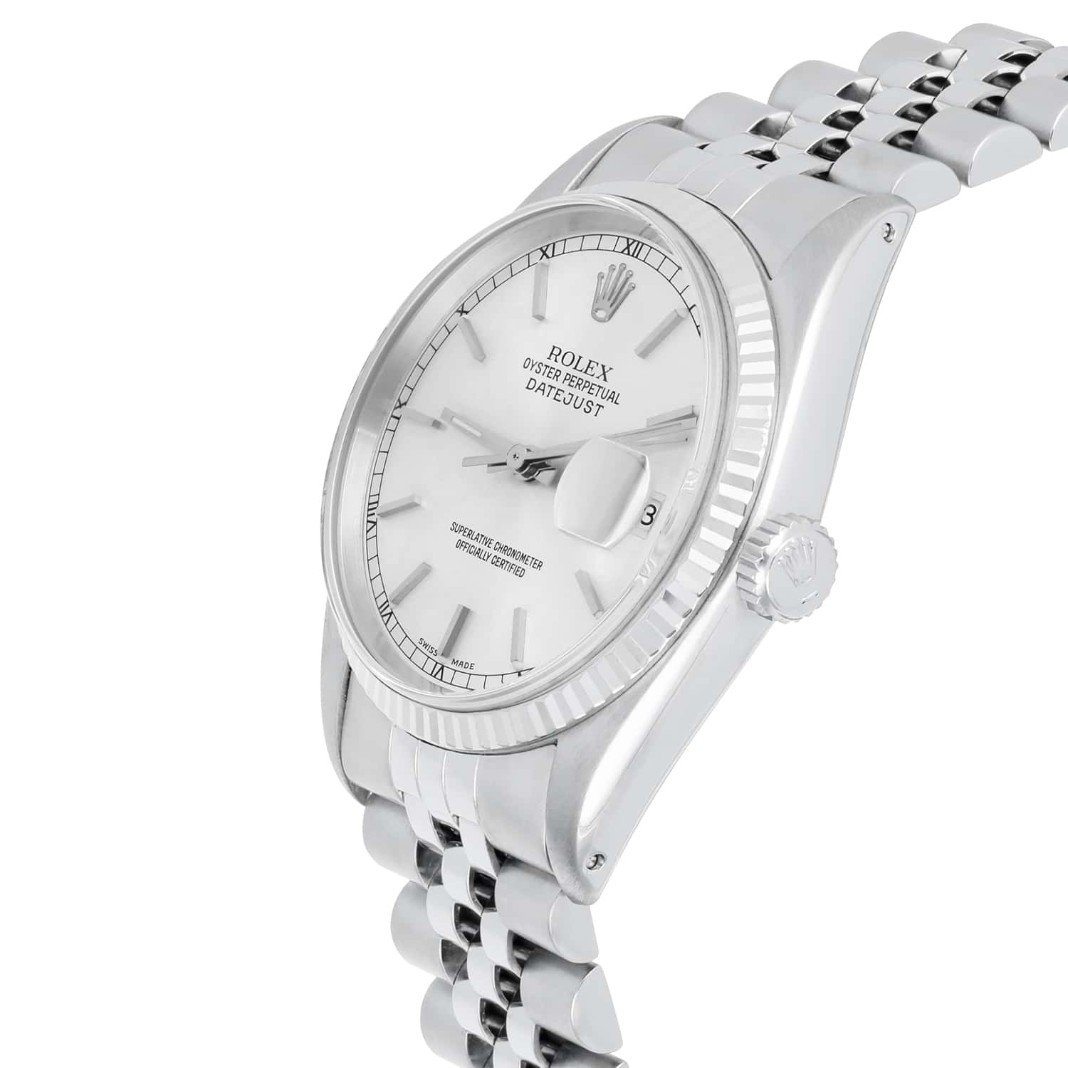 Rolex Datejust 36mm Stainless Steel 16014 Silver Index RT Dial, Circa - 1987