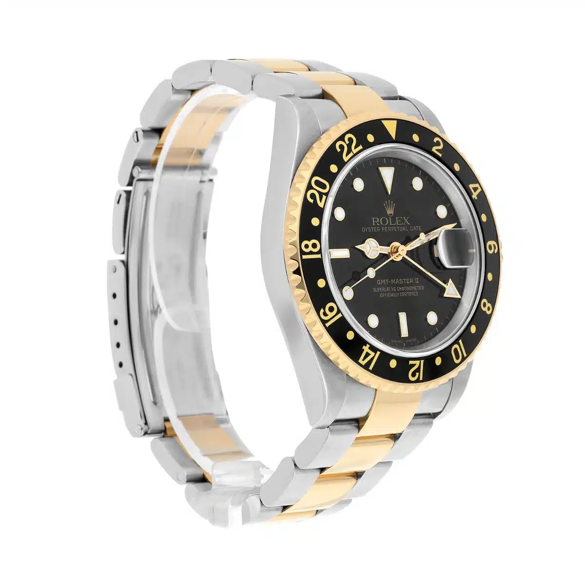 Rolex GMT Master II Black Dial Yellow Gold Steel Mens Watch 16713 - 2008 – image 4
