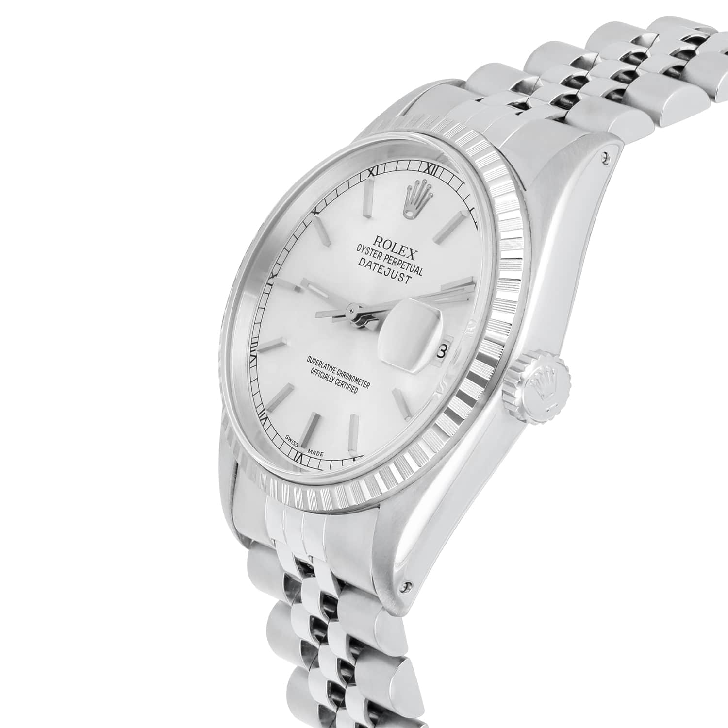 Rolex Datejust 36mm Stainless Steel 16030 Silver RT Index Dial, Circa 1984