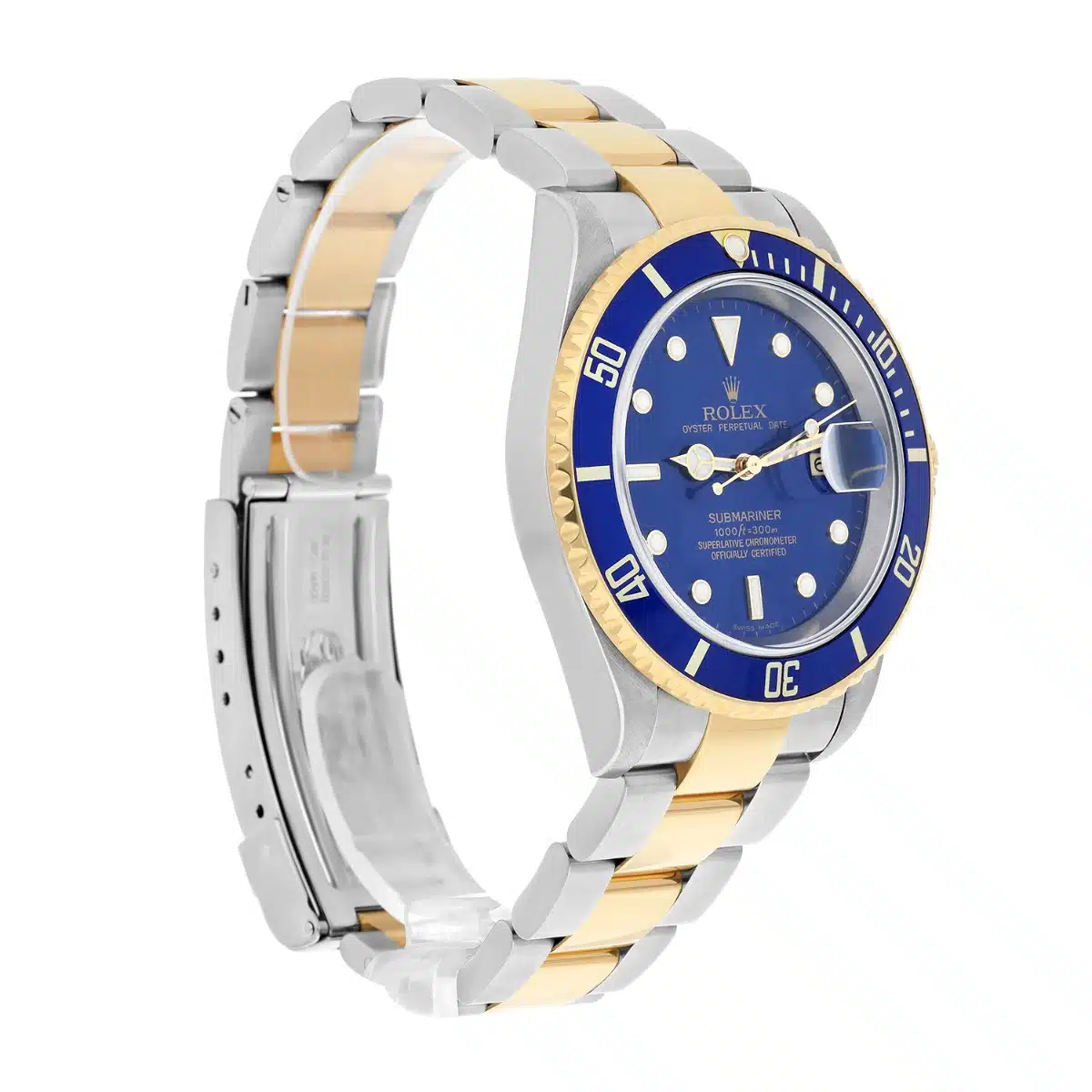 Rolex Submariner 18k Yellow Gold/Steel Blue Dial Mens Watch 16613 Circa 2005 – image 3