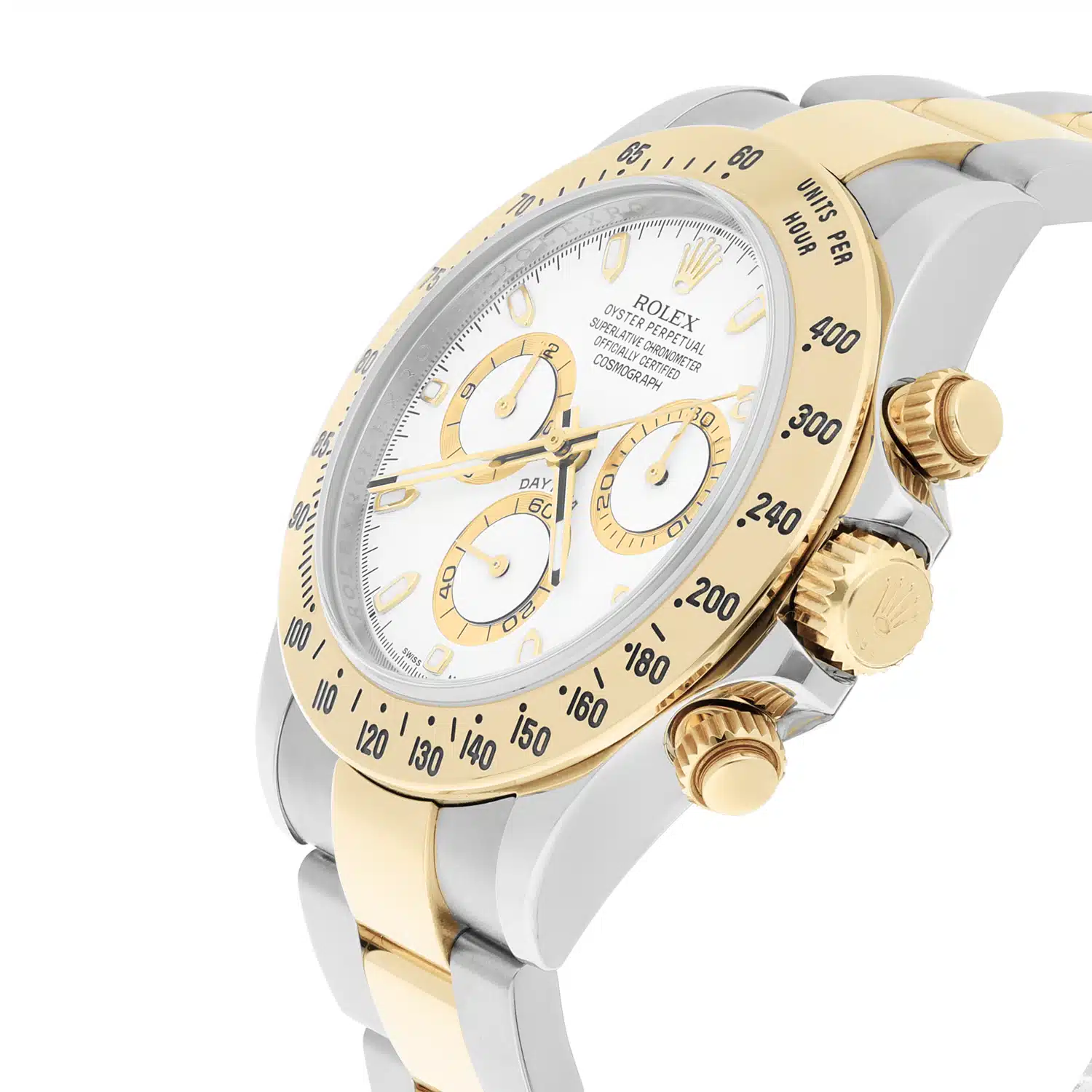 Rolex Daytona Stainless Steel Yellow Gold White Dial Mens Watch 116523 Complete – image 2