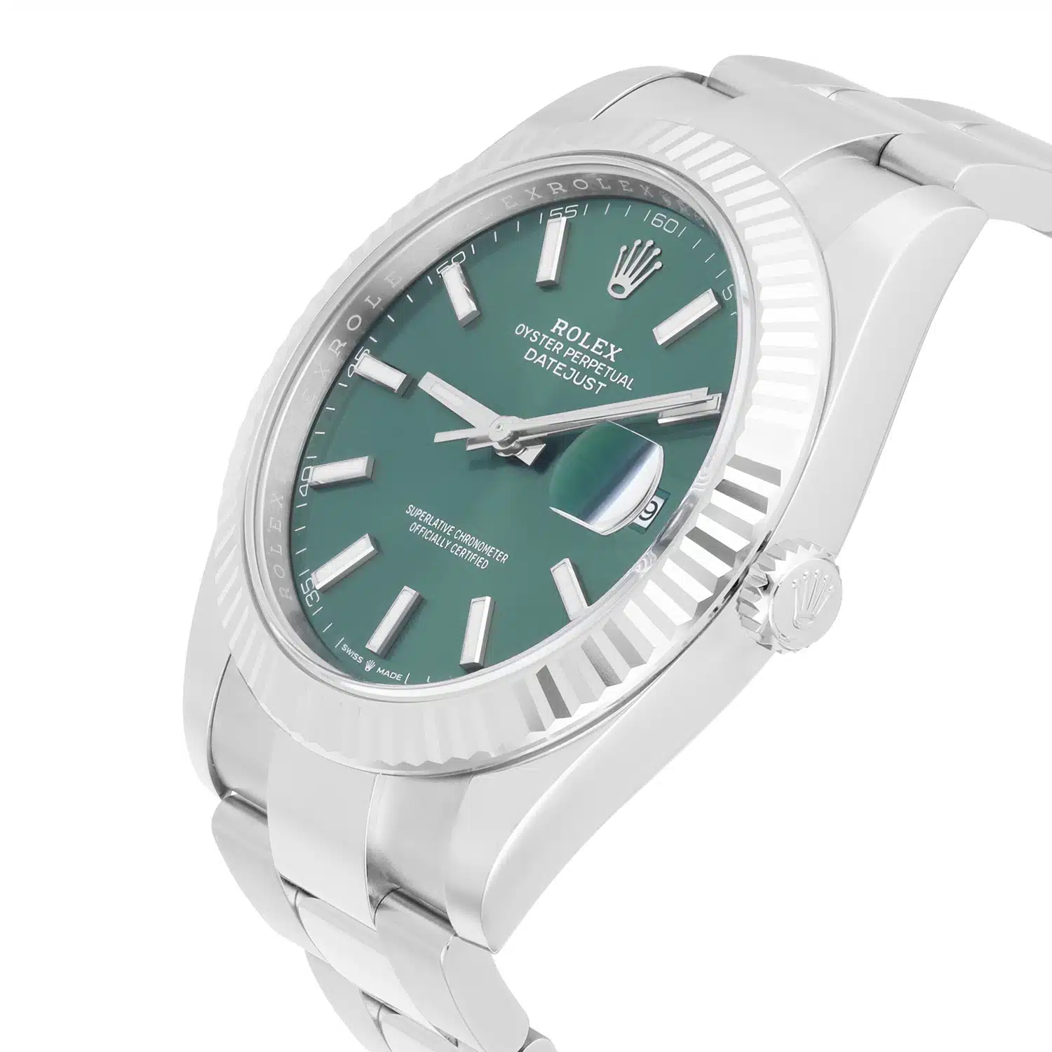 Rolex Datejust 126334 41mm Mint Green Dial Jubilee Stainless Steel Watch – image 3