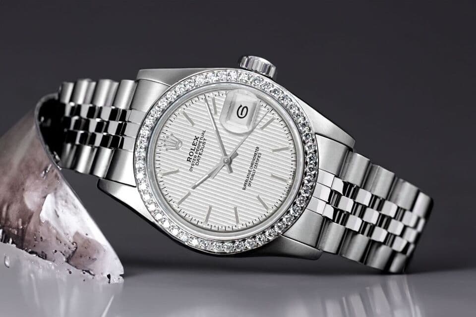 Rolex Datejust 31 Stainless Steel Watch Silver Dial with Diamond Bezel 68274