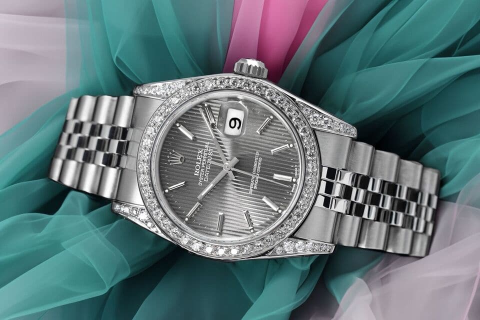 Rolex Datejust 31 Grey Index Dial Stainless Steel Diamond Ladies Watch 68274