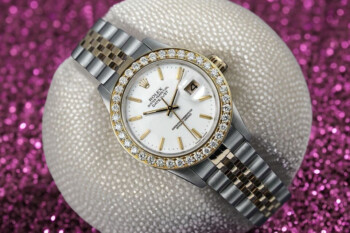 Rolex Lady-Datejust 26 mm White Index Dial Two Tone Ladies Diamond Watch 69173 – alternate view