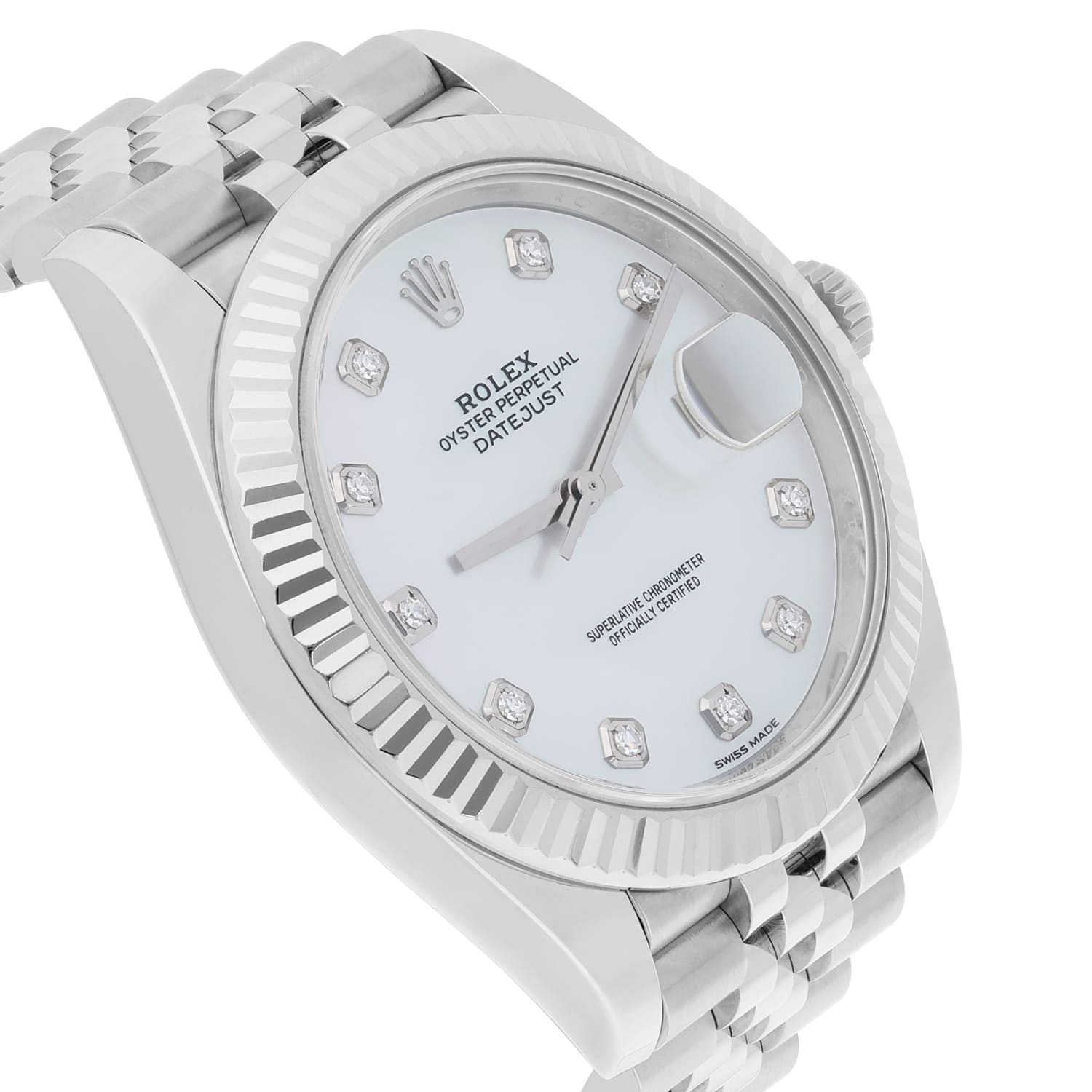 Rolex Datejust 41 Steel/18K White Gold White Mother of Pearl Dial Jubilee 126334