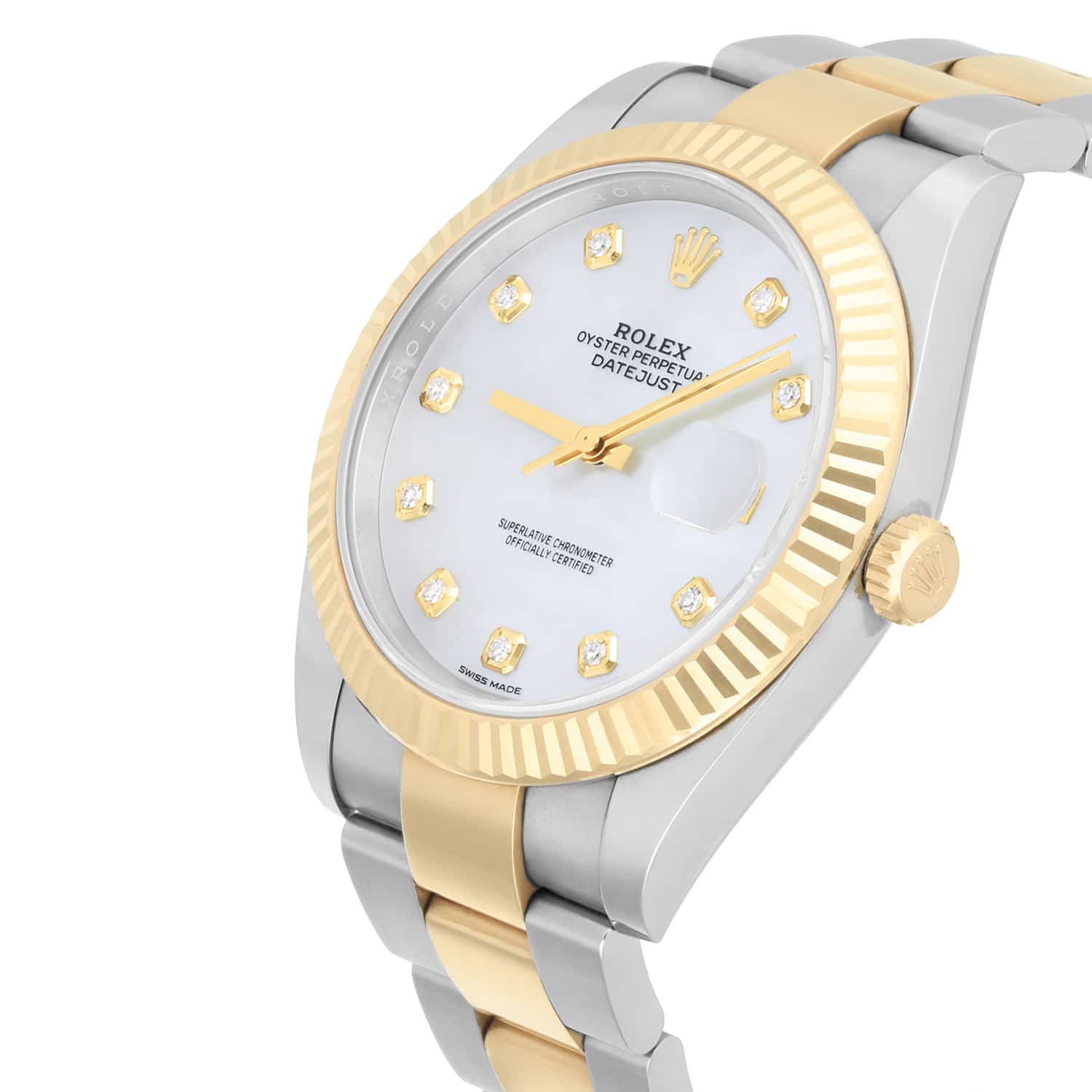 Rolex Datejust 41 Mother of Pearl Diamond Dial 126333 Oyster Band Complete