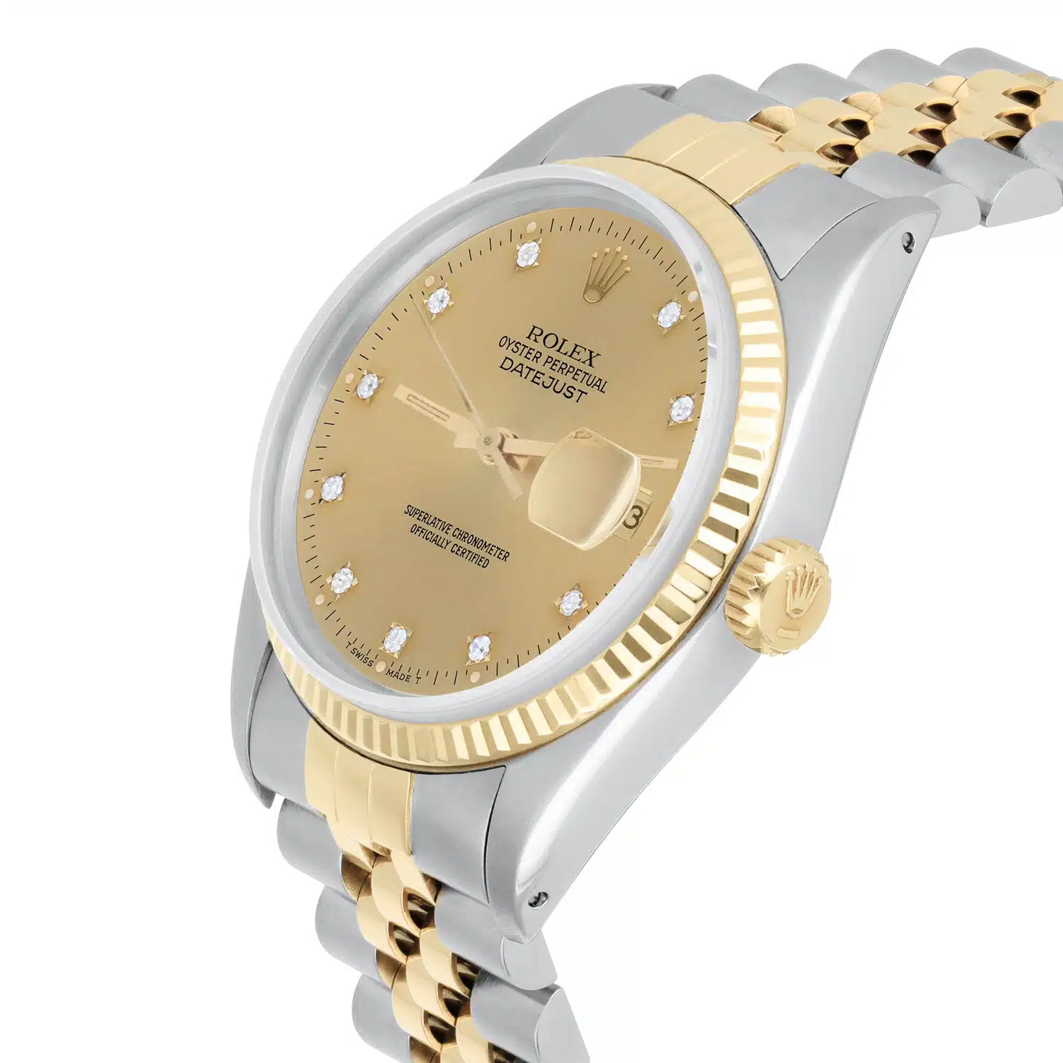 Rolex Datejust 36mm Two Tone Champagne Diamond Dial Jubilee 16013 Circa 1987 – image 3