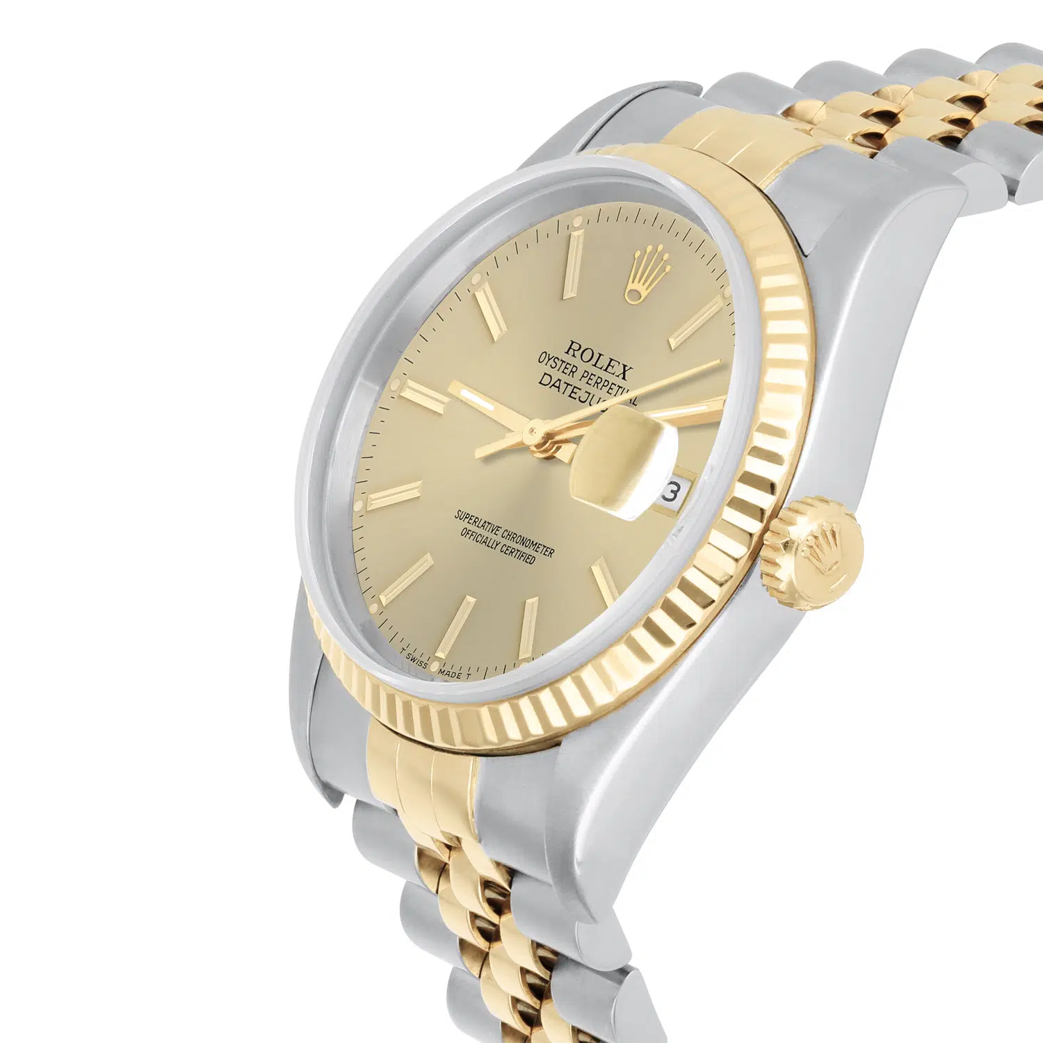 Rolex Datejust 36mm Two Tone Champagne Index Dial Jubilee 16233 Circa 1995 – image 4