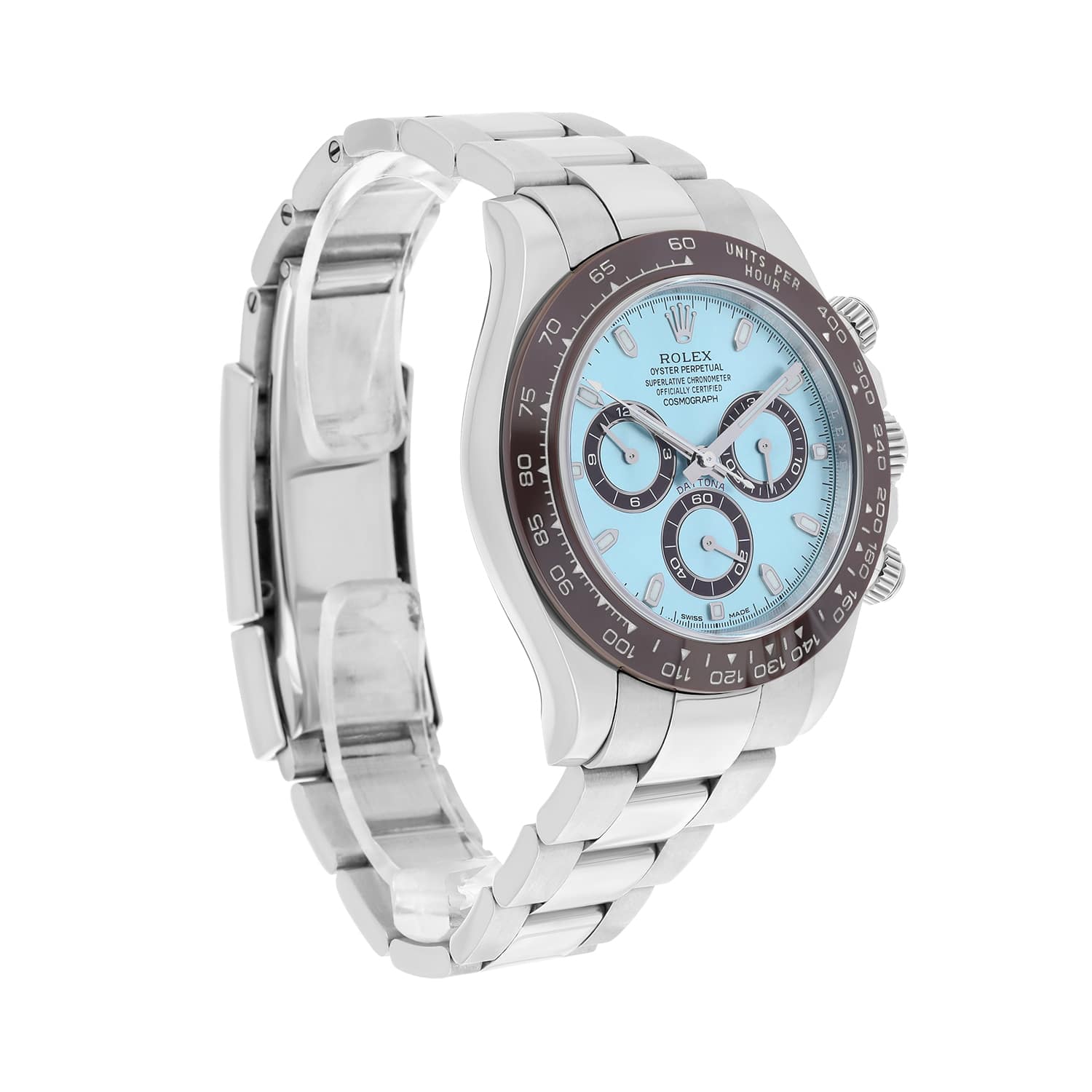 Rolex Daytona Glacier Ice Blue Dial 40mm Platinum Watch 116506 Complete Mint