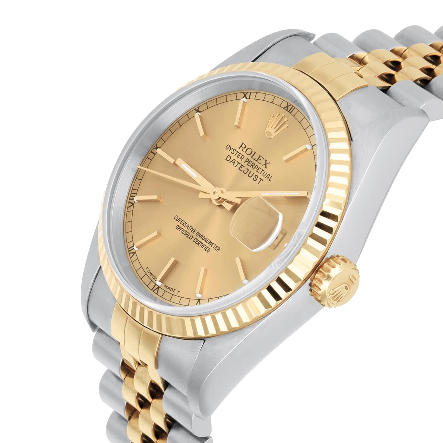 Rolex Datejust 36 Two Tone Champagne Dial Jubilee Band 16233 Circa 1995