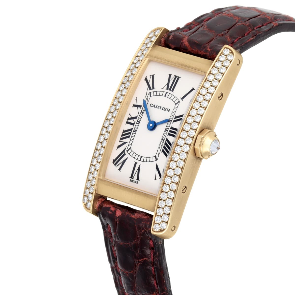 Cartier Tank Americaine WB701251 Yellow Gold Diamond Ladies Watch