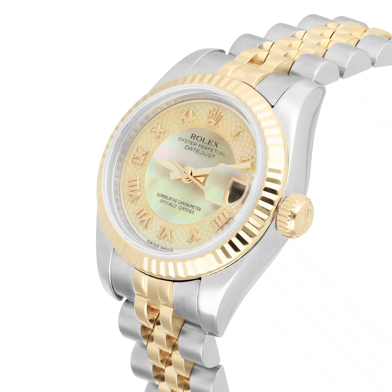 Rolex Datejust 26mm 179173 Two Tone Ladies Watch Rare Myriad Pearl Dial Jubilee – image 5
