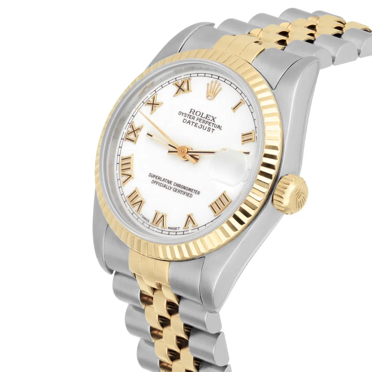 Rolex Datejust 31mm White Roman Stainless Steel/Yellow Gold Watch Circa 1995 – image 3