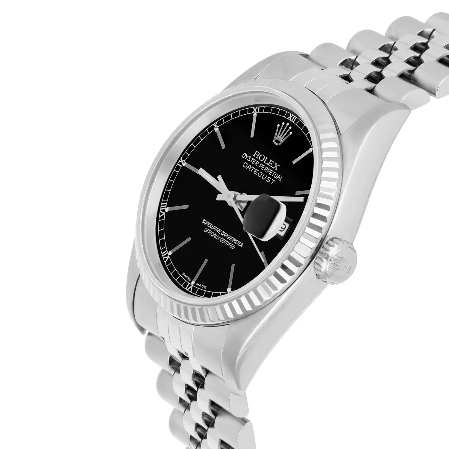 Rolex Datejust 36mm Stainless Steel 16234 Black Index Dial, Jubilee Circa 2000 – image 3