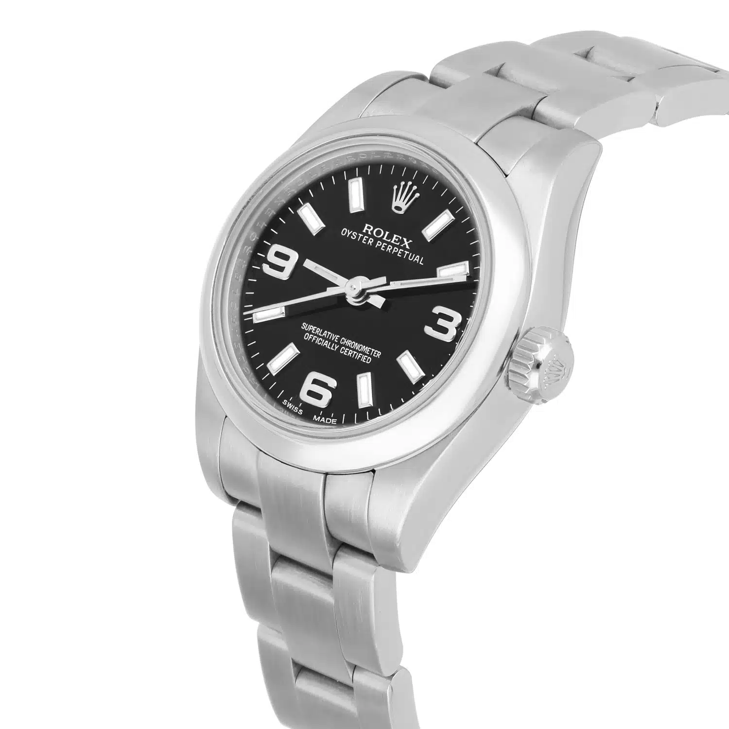 Rolex Nondate Black Dial Index Hour Markers Ladies Watch 176200 Complete – image 3