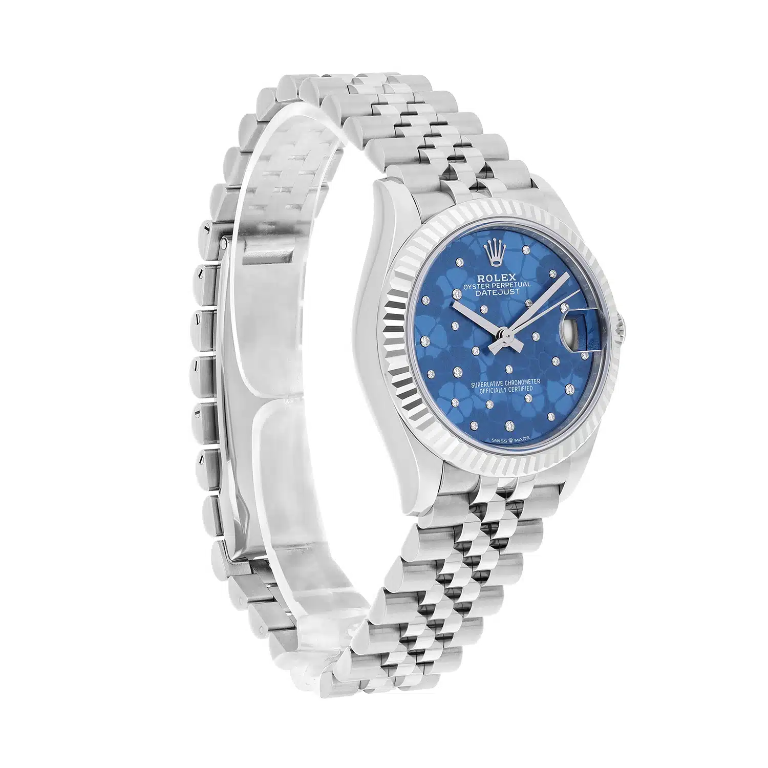 Rolex Datejust 31mm Azzurro-Blue Floral-Motif Diamond Dial Jubilee 278274 Unworn – image 3