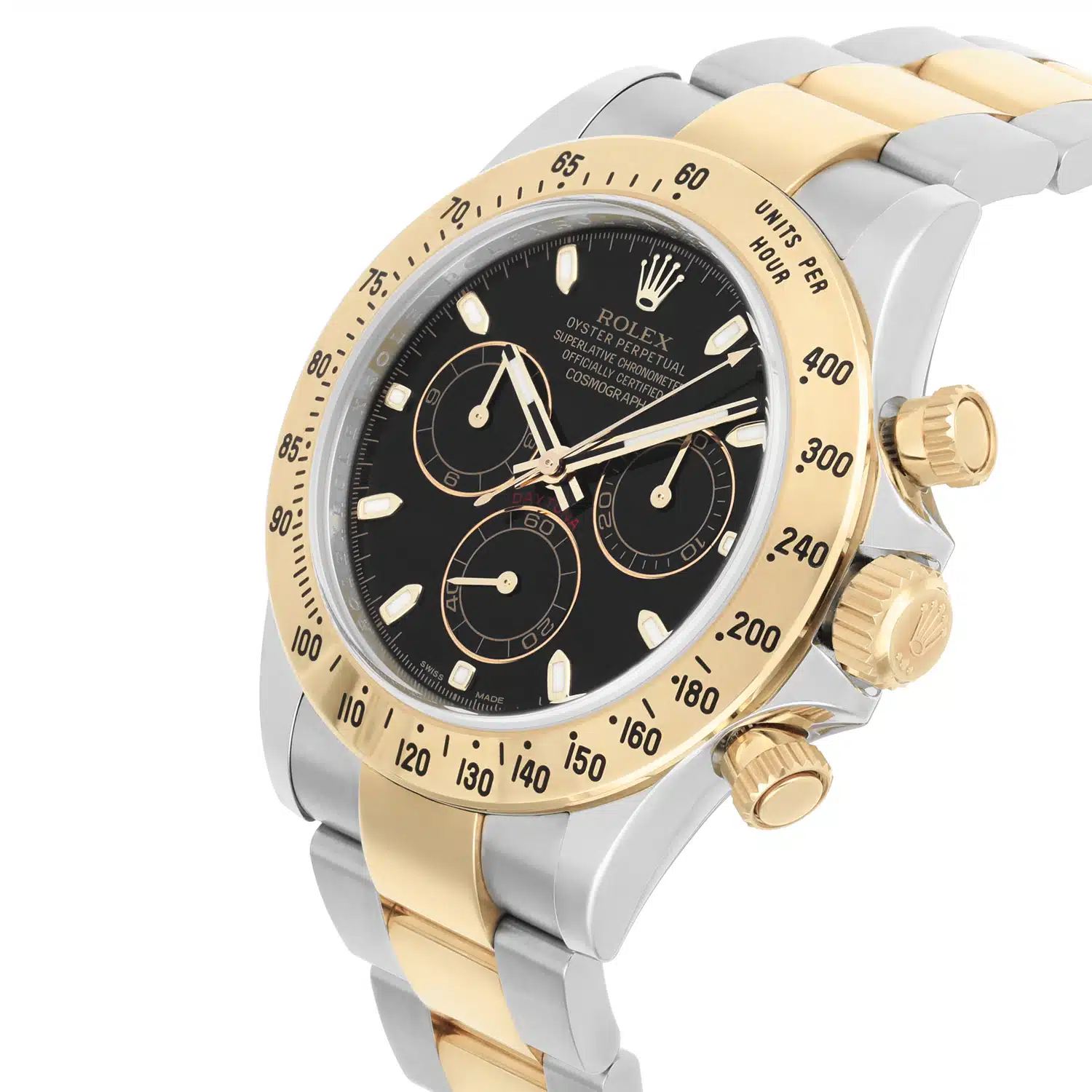 Rolex Daytona Stainless Steel Yellow Gold Black Dial Mens Watch 116523 – image 3