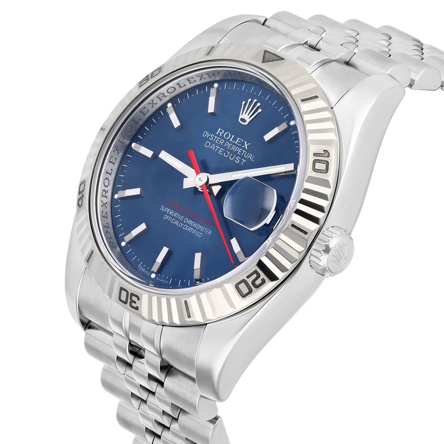 Rolex Datejust Turn-0-Graph 116264 36mm White Gold with Blue Dial Watch – image 3