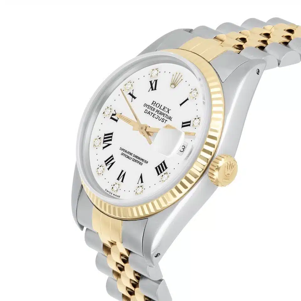 Rolex Datejust 36mm Two Tone White Diamond Dial Jubilee 16233 Complete 1992 – image 3