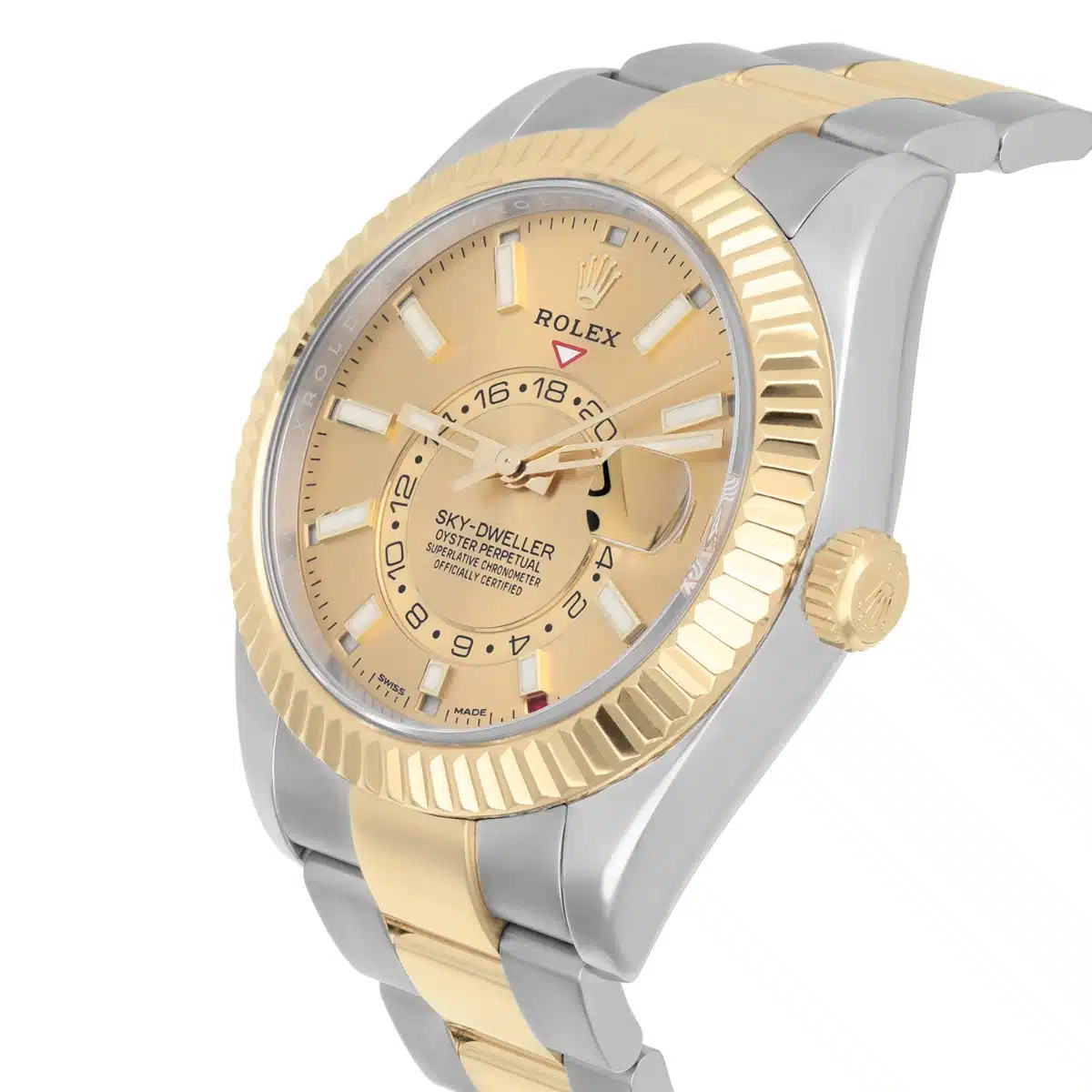 Rolex Sky-Dweller Champagne 326933 Stainless Steel and Yellow Gold Watch B/P – image 3
