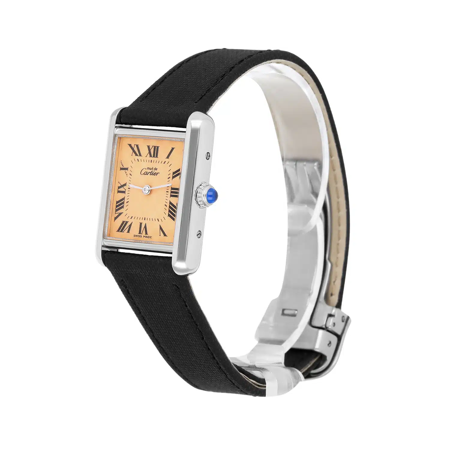 Cartier Tank Must De 2416 Quartz 22mm Silver Swiss Watch New Leather Strap – image 3