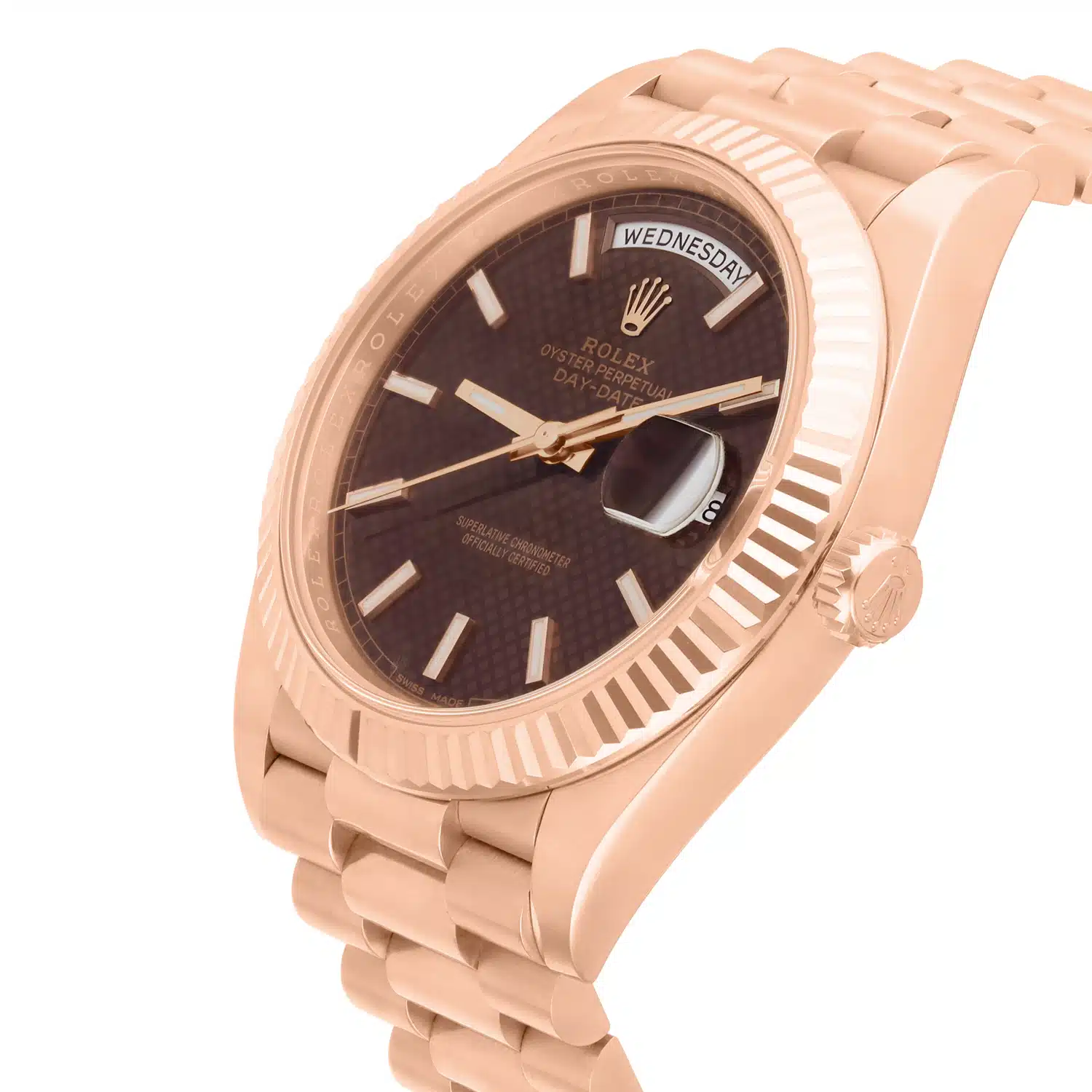Rolex Day-Date 228235 40mm Chocolate Motif Rose Gold Dial Complete – image 6