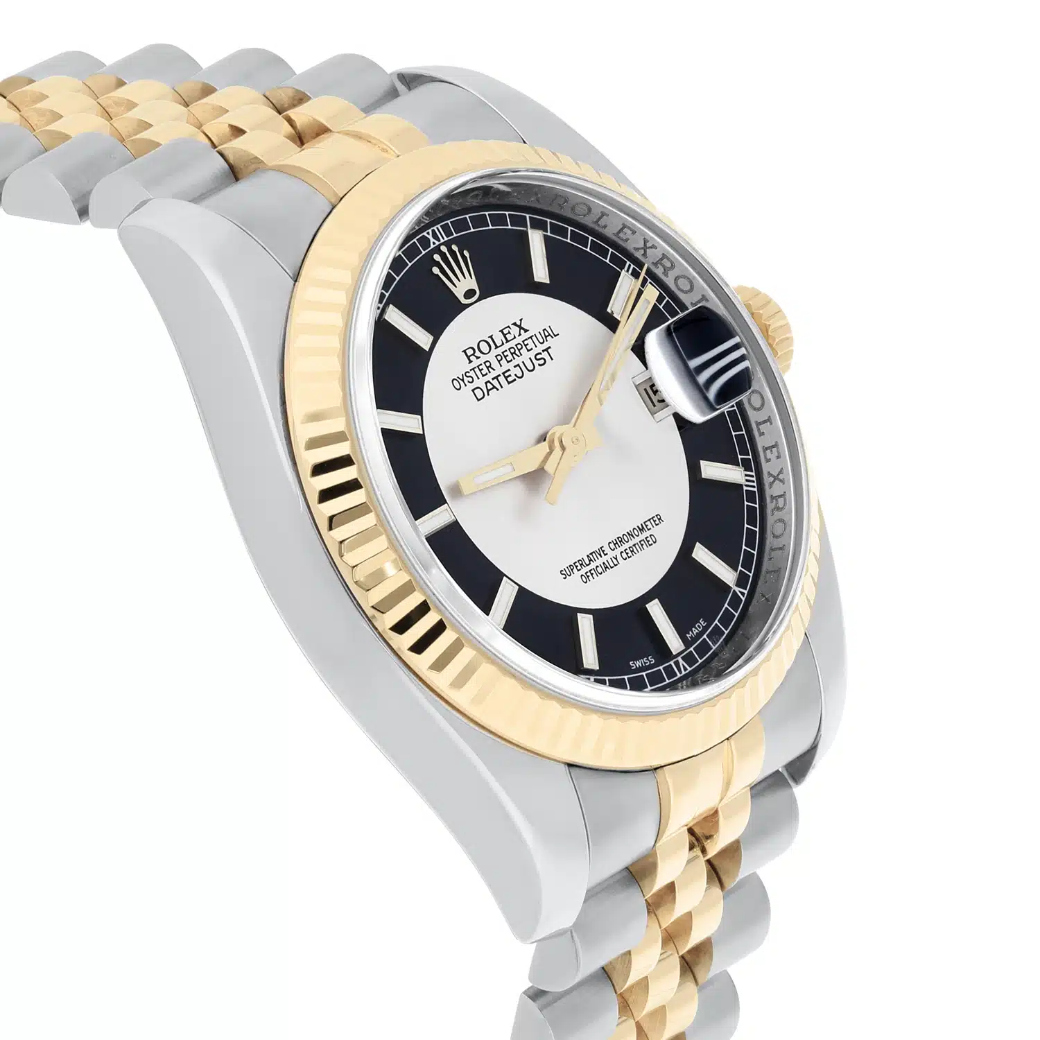 Rolex Datejust 36 Jubilee 116233 Stainless Steel & Yellow Gold Watch Tuxedo Index Dial – image 4