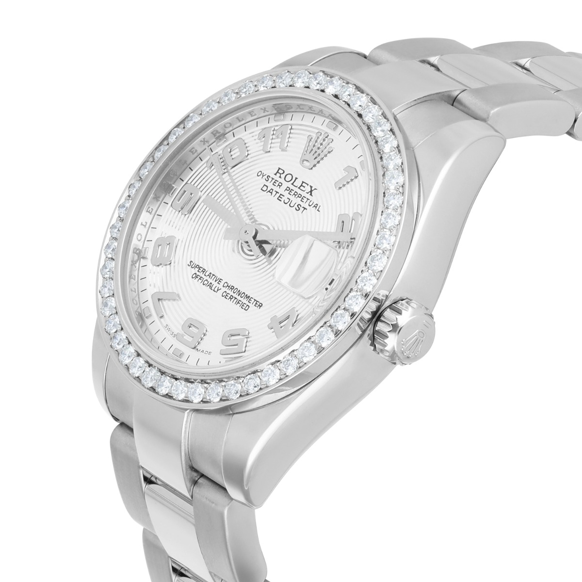 Rolex Lady-Datejust 178240 31mm Stainless Steel Diamond Bezel with Concentric Silver Dial Watch