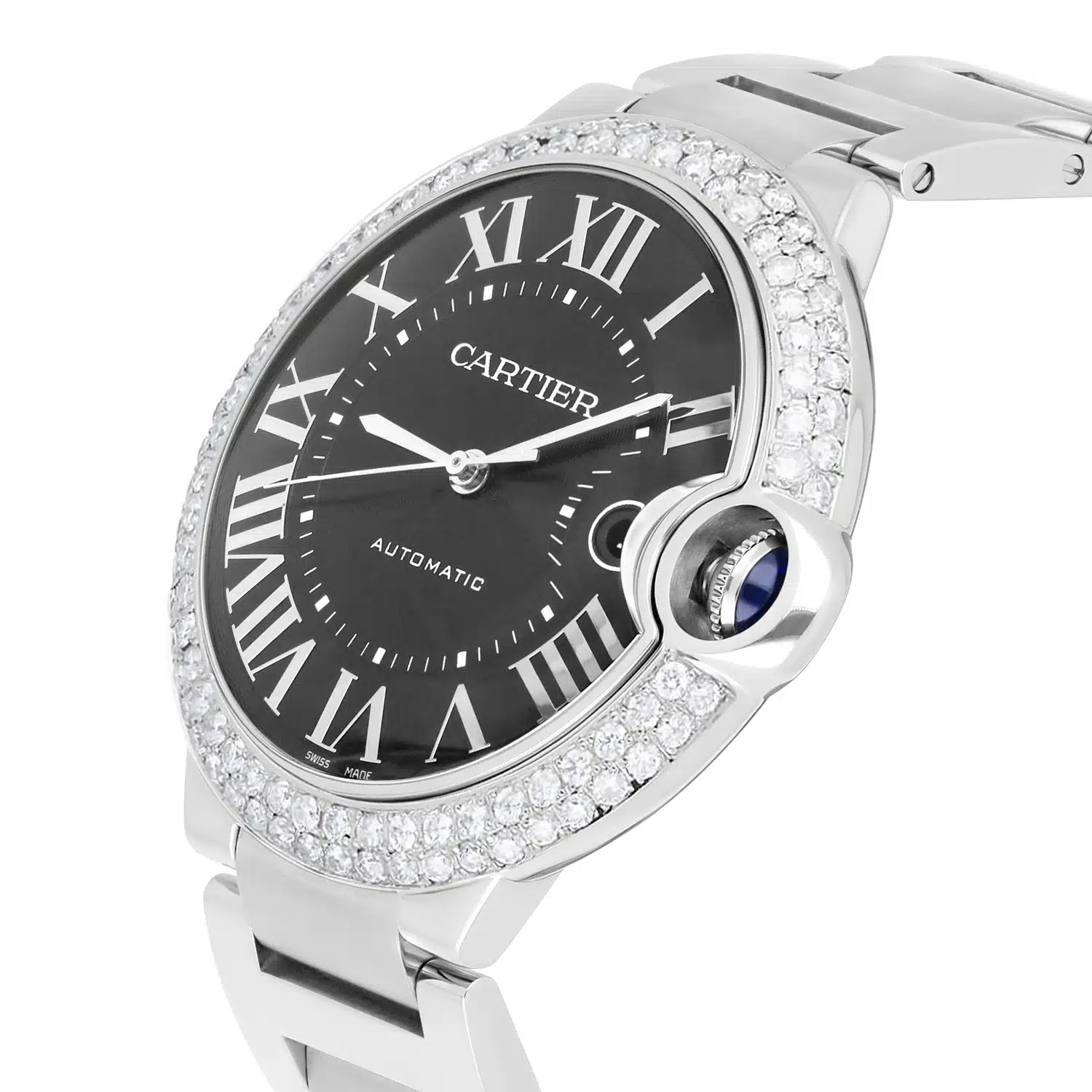 Cartier Ballon Bleu W6920042 Automatic Grey Dial Stainless Steel Diamond Watch – image 7