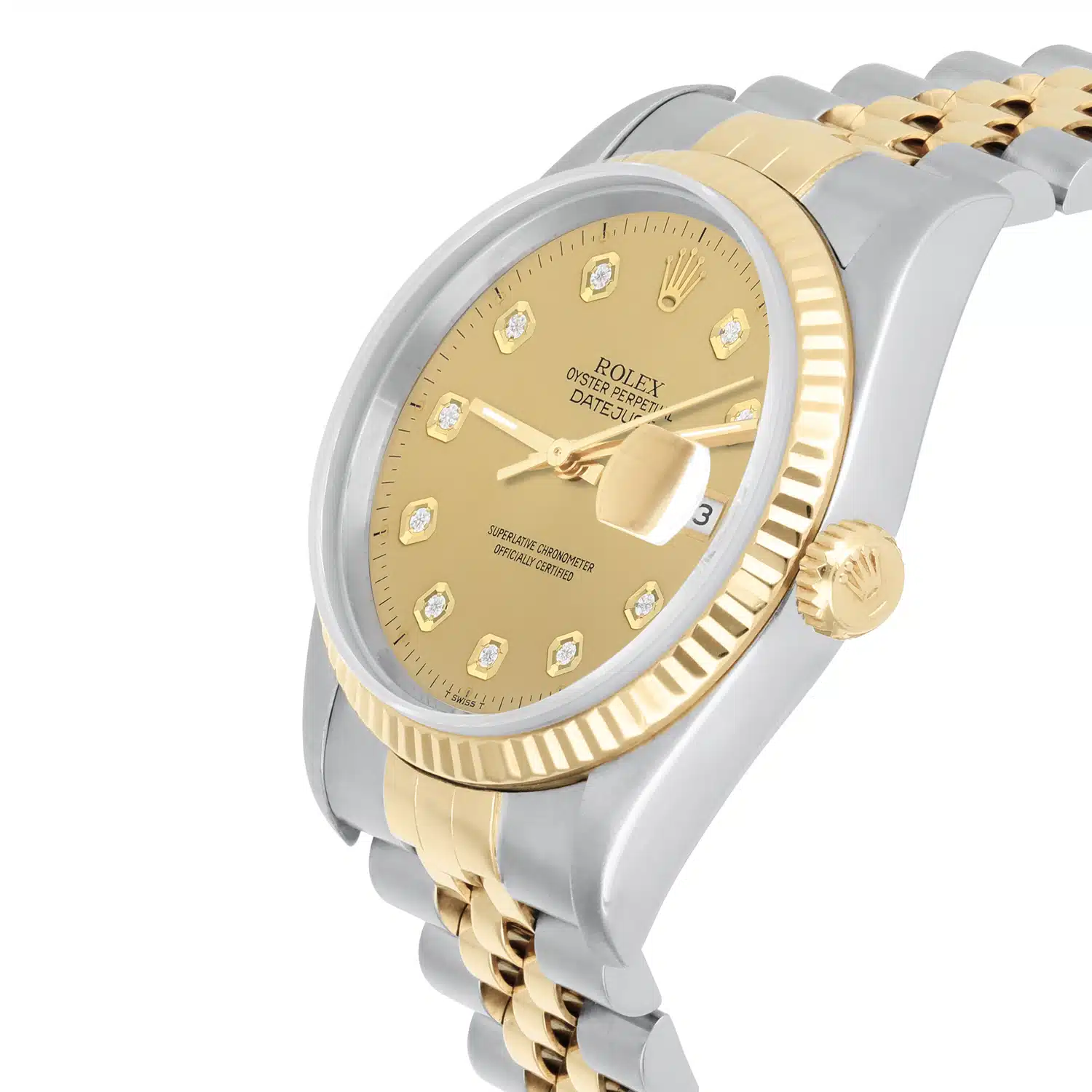 Rolex Datejust 36mm Two Tone Champagne Diamond Dial Jubilee 16233 Circa 1995 – image 4