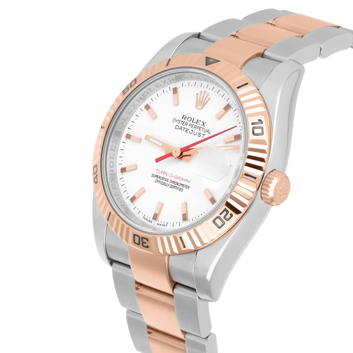 Rolex DateJust 116261 Turn-O-Graph 36mm Two-Tone Rose Gold Watch Oyster