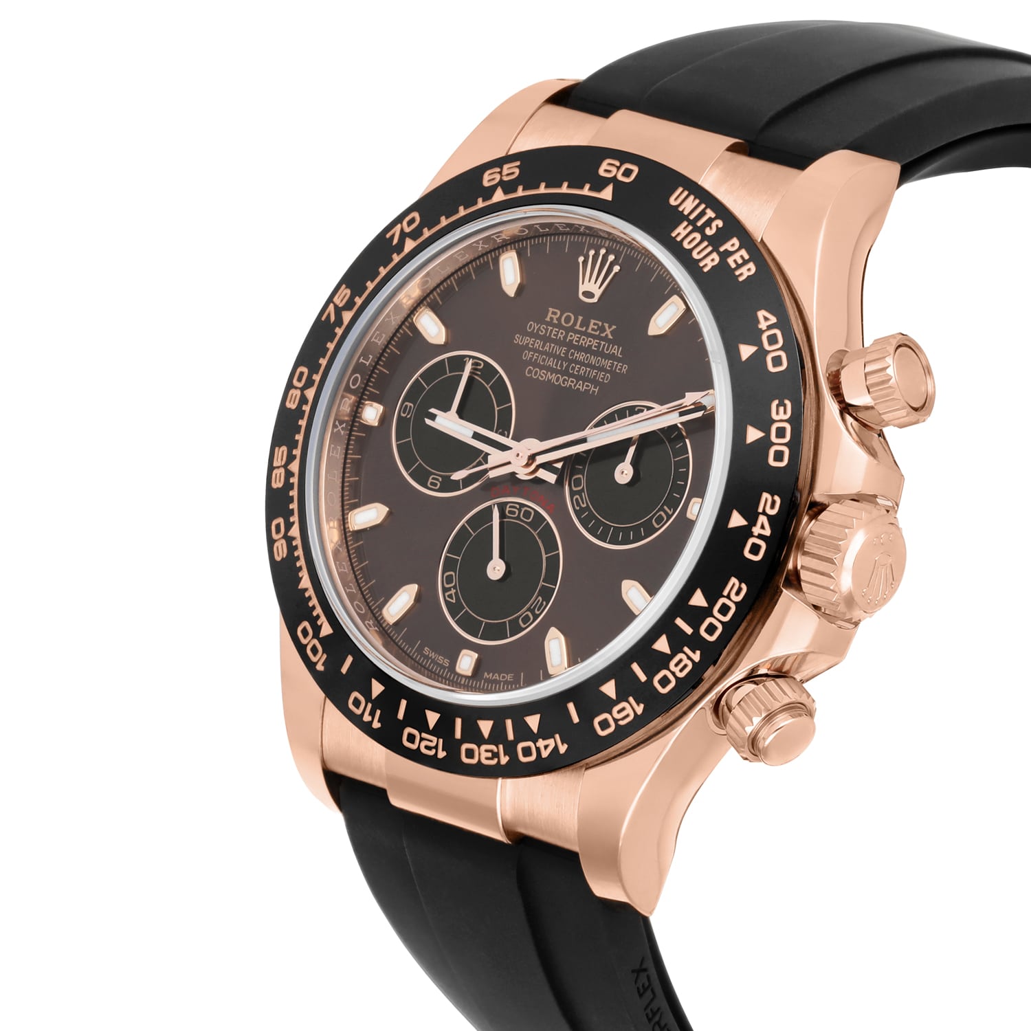 Rolex Daytona 116515LN Rose Gold Oysterflex Chocolate Dial Men's Watch 2021