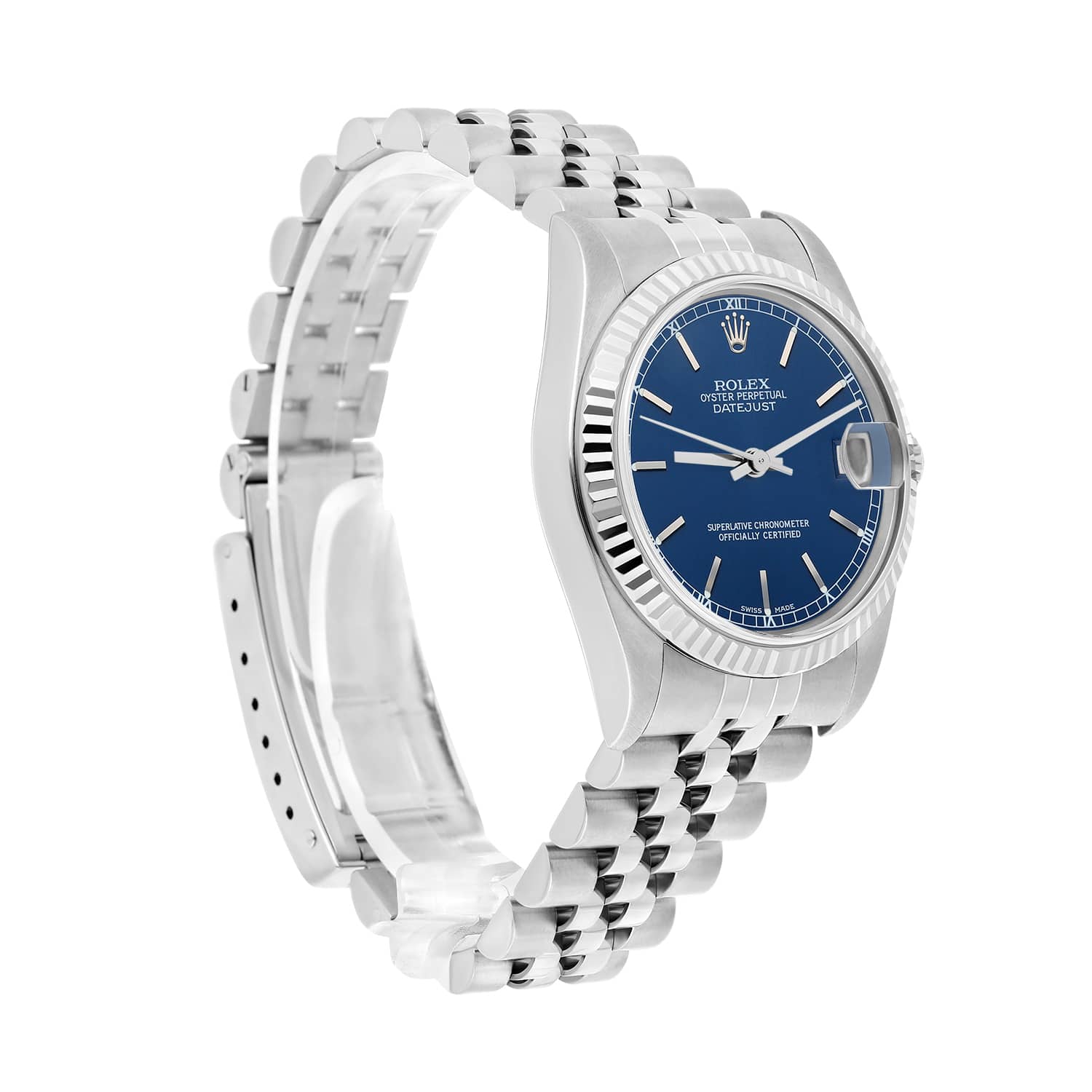 Rolex Datejust 31mm 68274 Blue Index Dial Stainless Steel Watch W/G Bezel Circa 1997