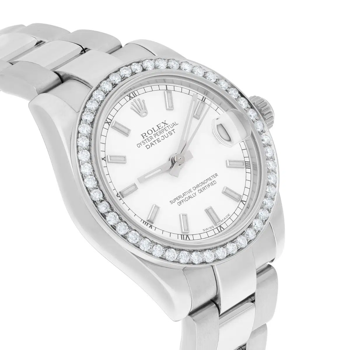 Rolex Lady-Datejust 178240 31mm Stainless Steel White Dial with Diamond Bezel – image 5