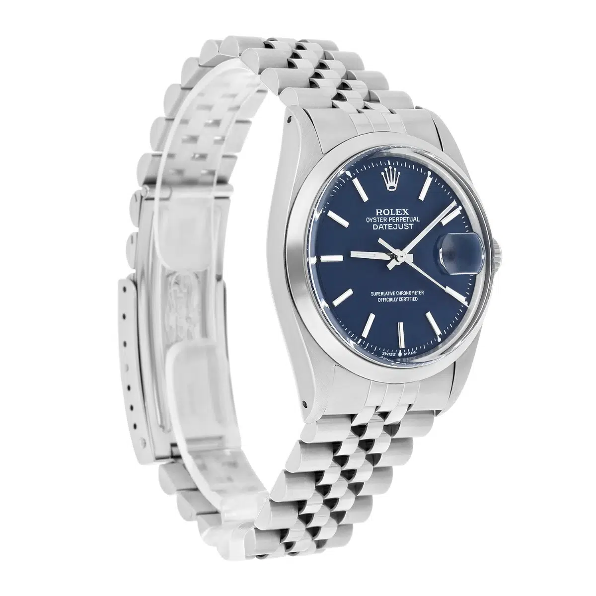 Rolex Datejust 1600 Stainless Steel Oyster Rare Blue Dial Unisex Watch 36mm – image 3