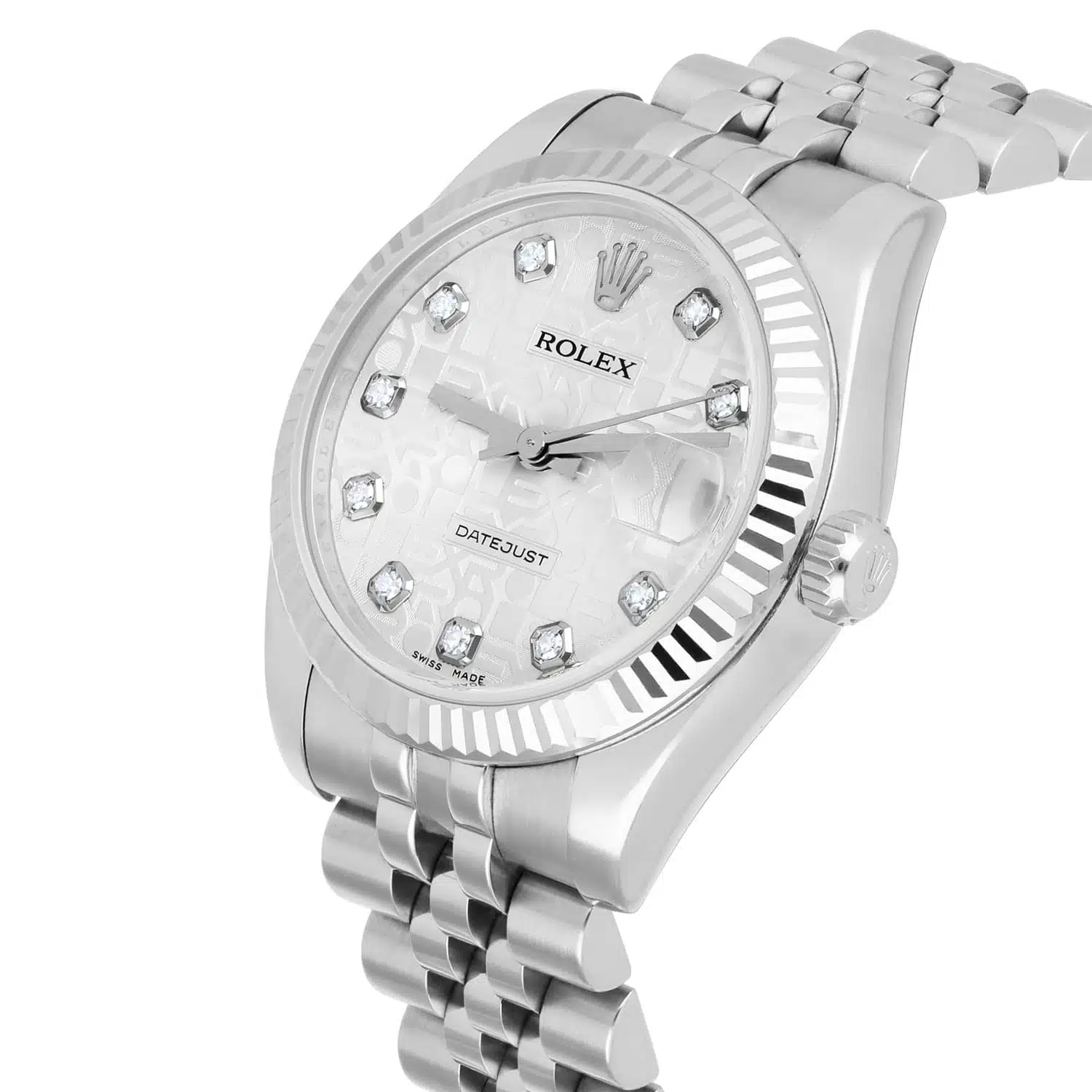 Rolex Datejust 31mm 178274-0017 Silver Logo Jubilee Diamond Dial Complete Watch – image 4