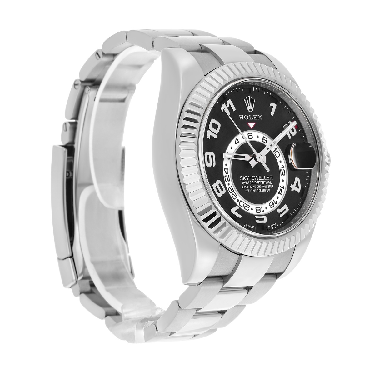 Rolex Sky Dweller 326939 18k White Gold Black Arabic Dial 42mm Watch