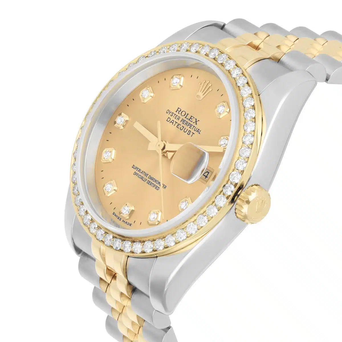 Rolex Datejust 36 Gold & Steel 116233 Watch Champagne Dial Jubilee Watch – image 6