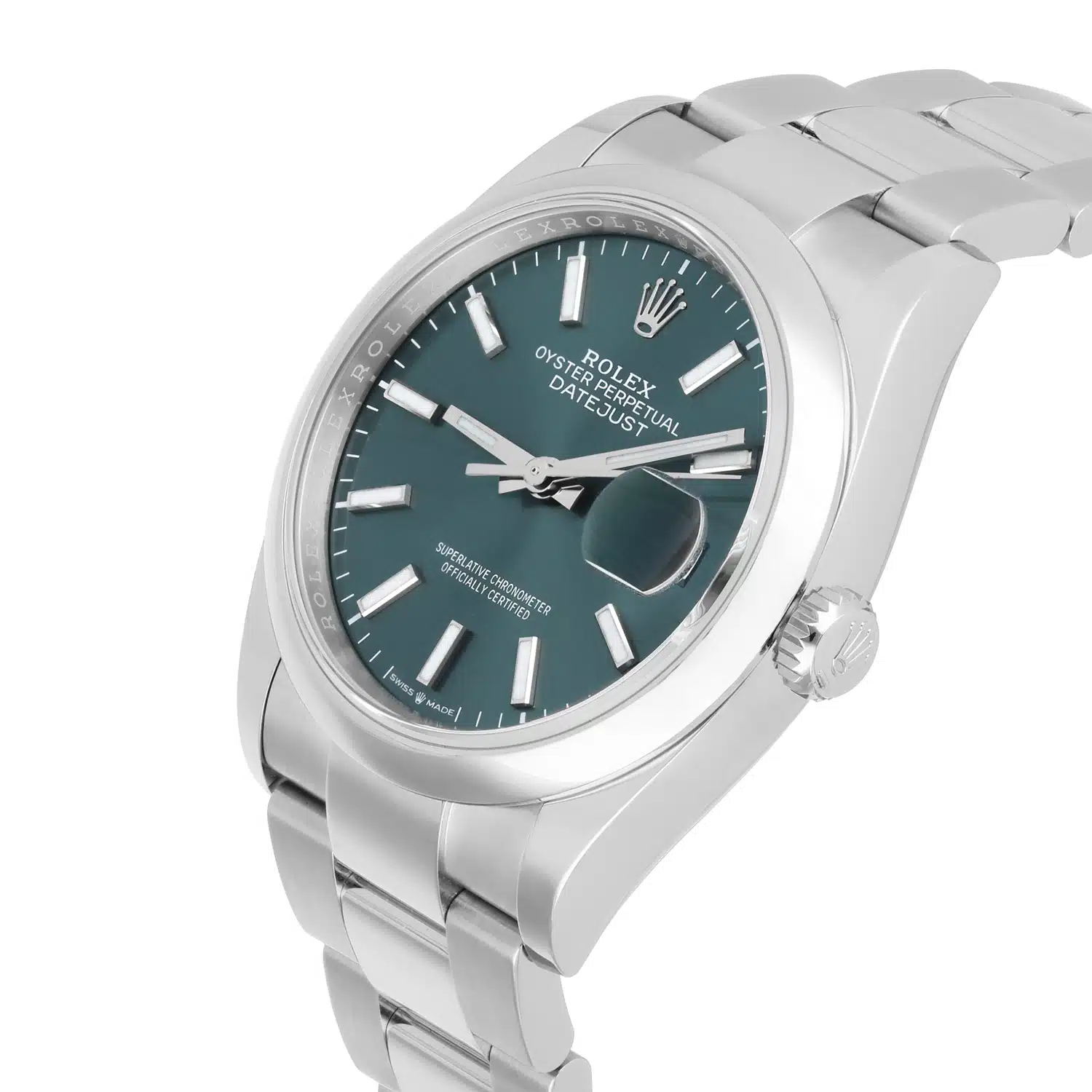 Rolex 126200 Datejust 36mm Green Index Dial Oyster Bracelet 2022 COMPLETE MINT – image 3