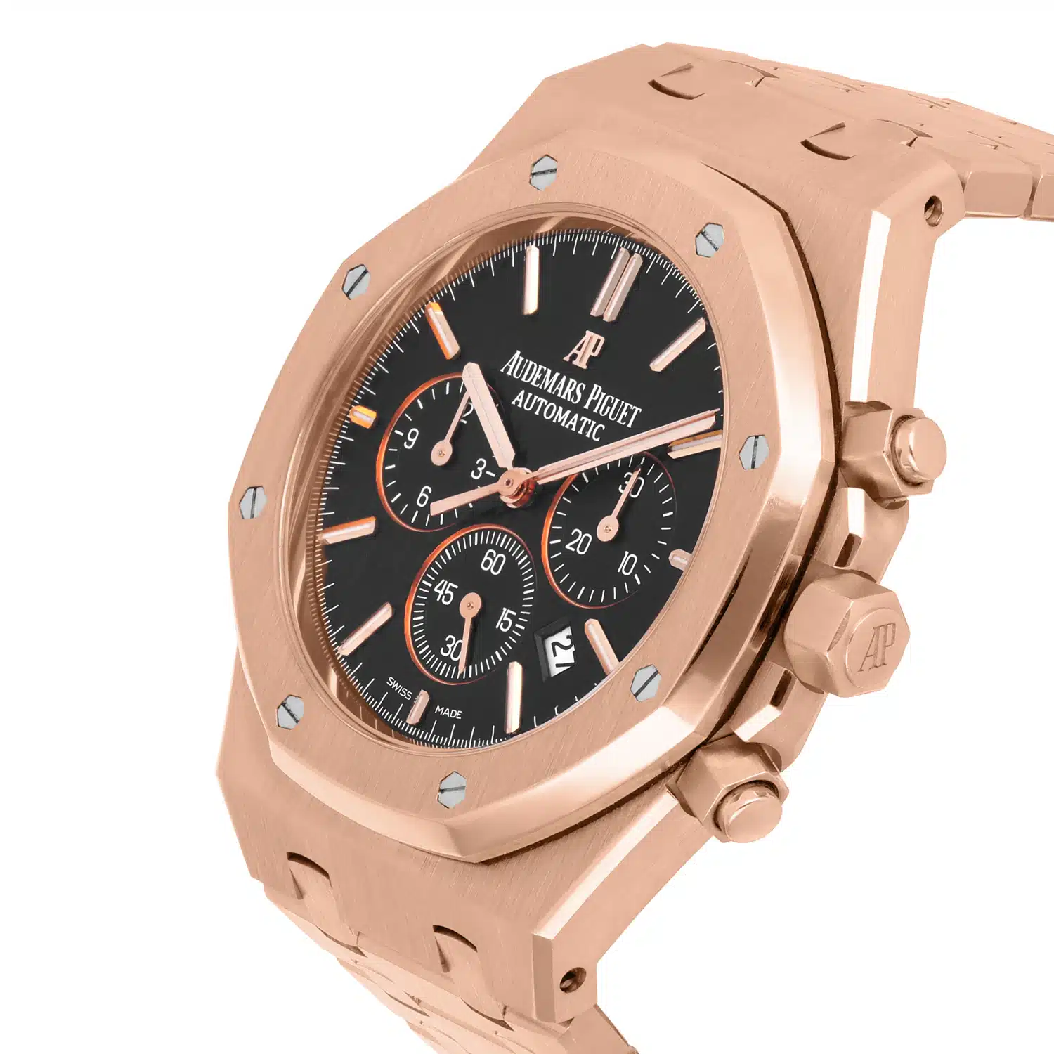 Audemars Piguet Royal Oak 26320OR.OO.1220OR.01 Chrono Rose Gold Black Mens Watch – image 3